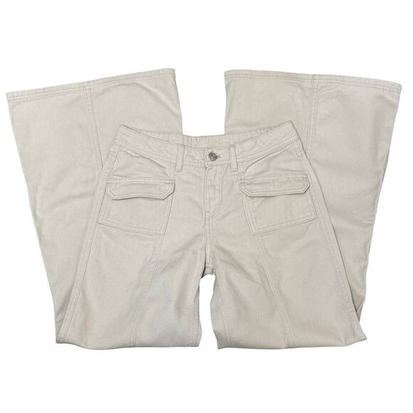 H&M Divided Cream Wide Leg Cargo Jeans Size 2 (EUR 34 - Picture 4 of 7